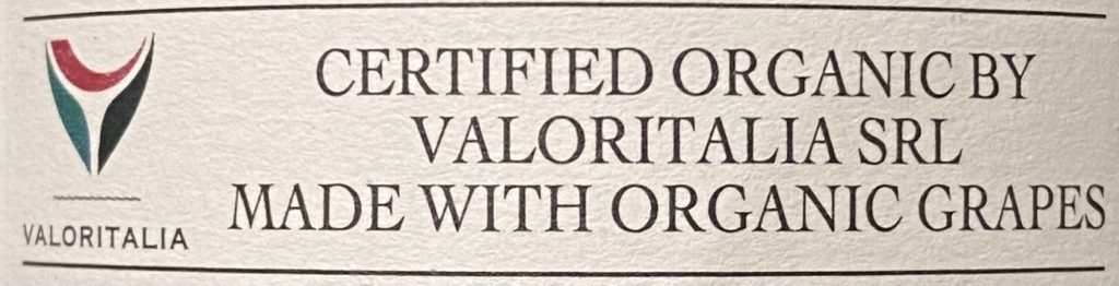 certified organic wine label