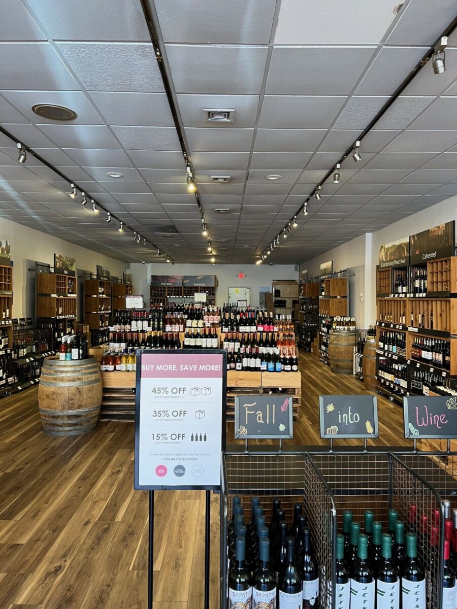 inside red bank wine shop